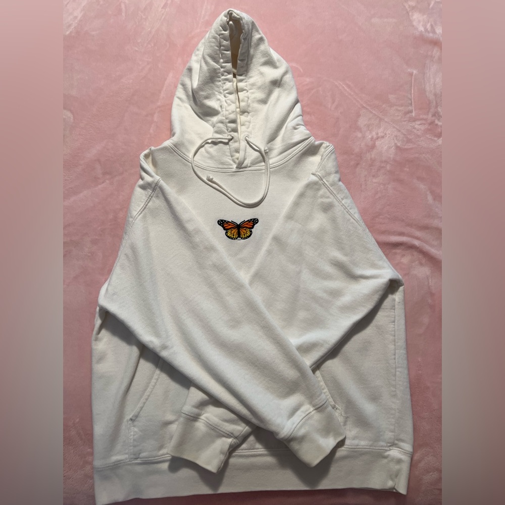 brandy melville/john galt rare white butterfly sweatshirt